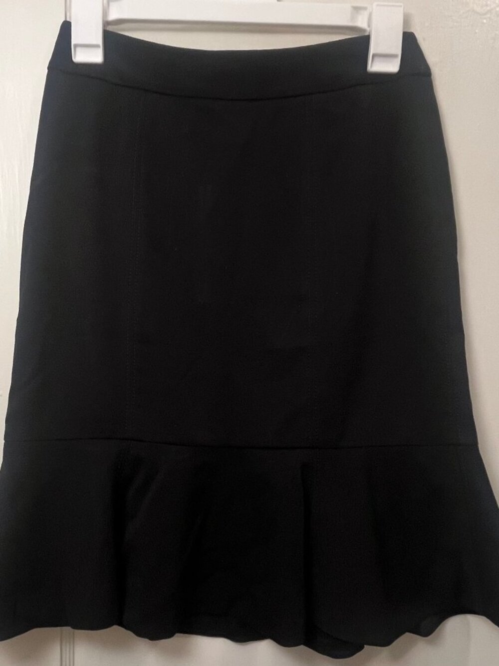 White House Black Market Black Flounce Hem Pencil Skirt - Size 2